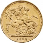 Колекційна золота монета "Соверен" 7,988 г 1892 рік - Зображення 2