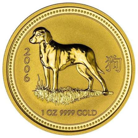 5fdb5c00-669d-43e0-b0e3-7410cccef8d7 Колекційна золота монета “Lunar I – Рік Собаки” 31,1 г 2006 рік - Зображення 1
