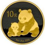 Коллекционная серебряная монета "Китайская Панда" Gold Black Empire Edition 30 г 2012 год