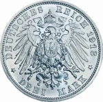 Колекційна срібна монета “3 марки - Меморіал народної битви” 16,67 г 1913 рік - Зображення 2