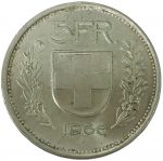 Коллекционная серебряная монета "5 франков" 15 г 1966 год — изображение 2