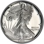 Коллекционная серебряная монета "Американский Орел Liberty" 31,1 г 1994 год