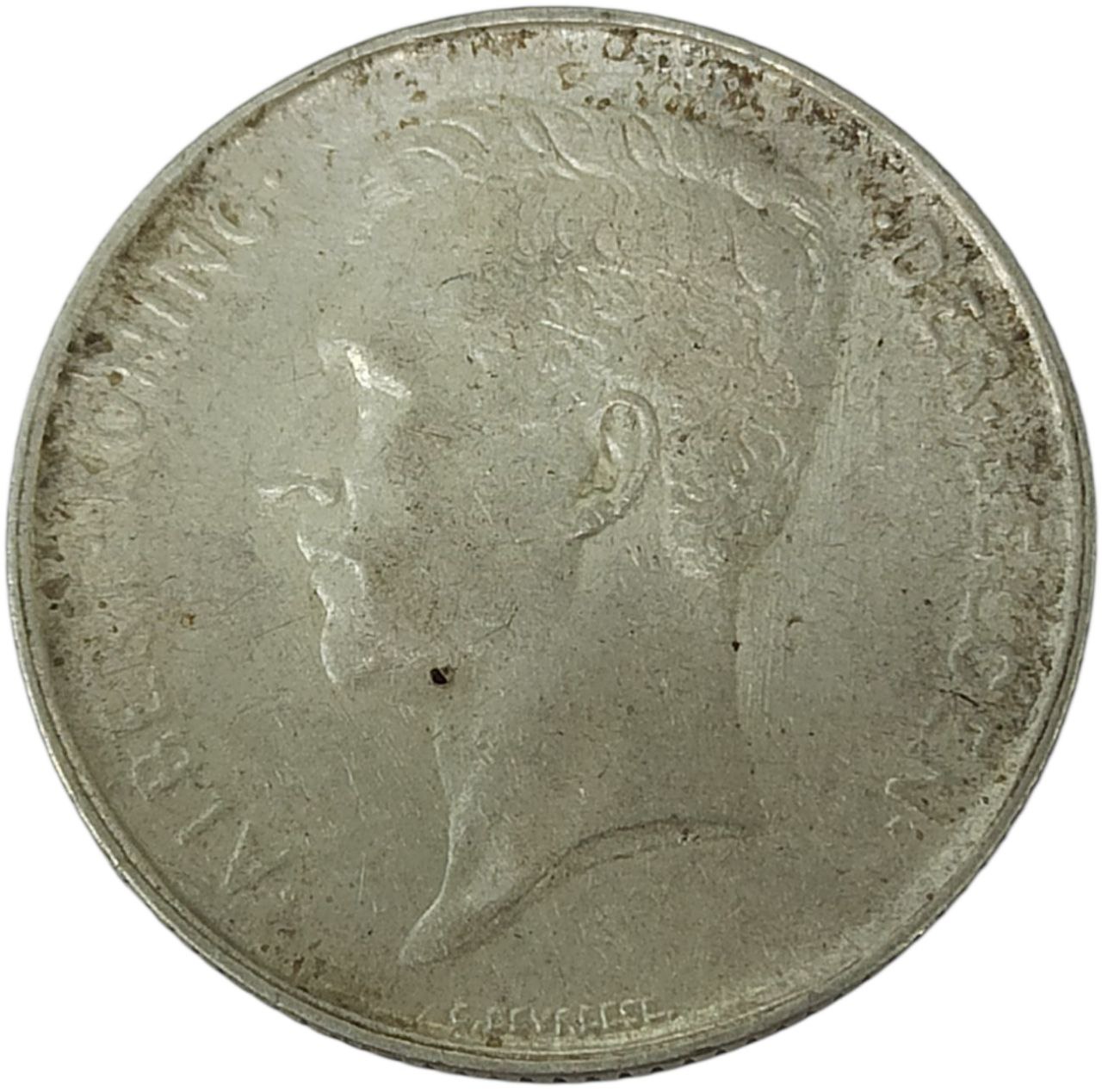 89ffac6f-a5f5-4e81-b89f-321d313f598f Колекційна срібна монета “1 франк - Альберт І” 5 г 1910-1918 роки - Зображення 1