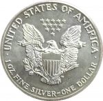 Коллекционная серебряная монета "Американский Орел Liberty" 31,1 г 1989 год — изображение 2