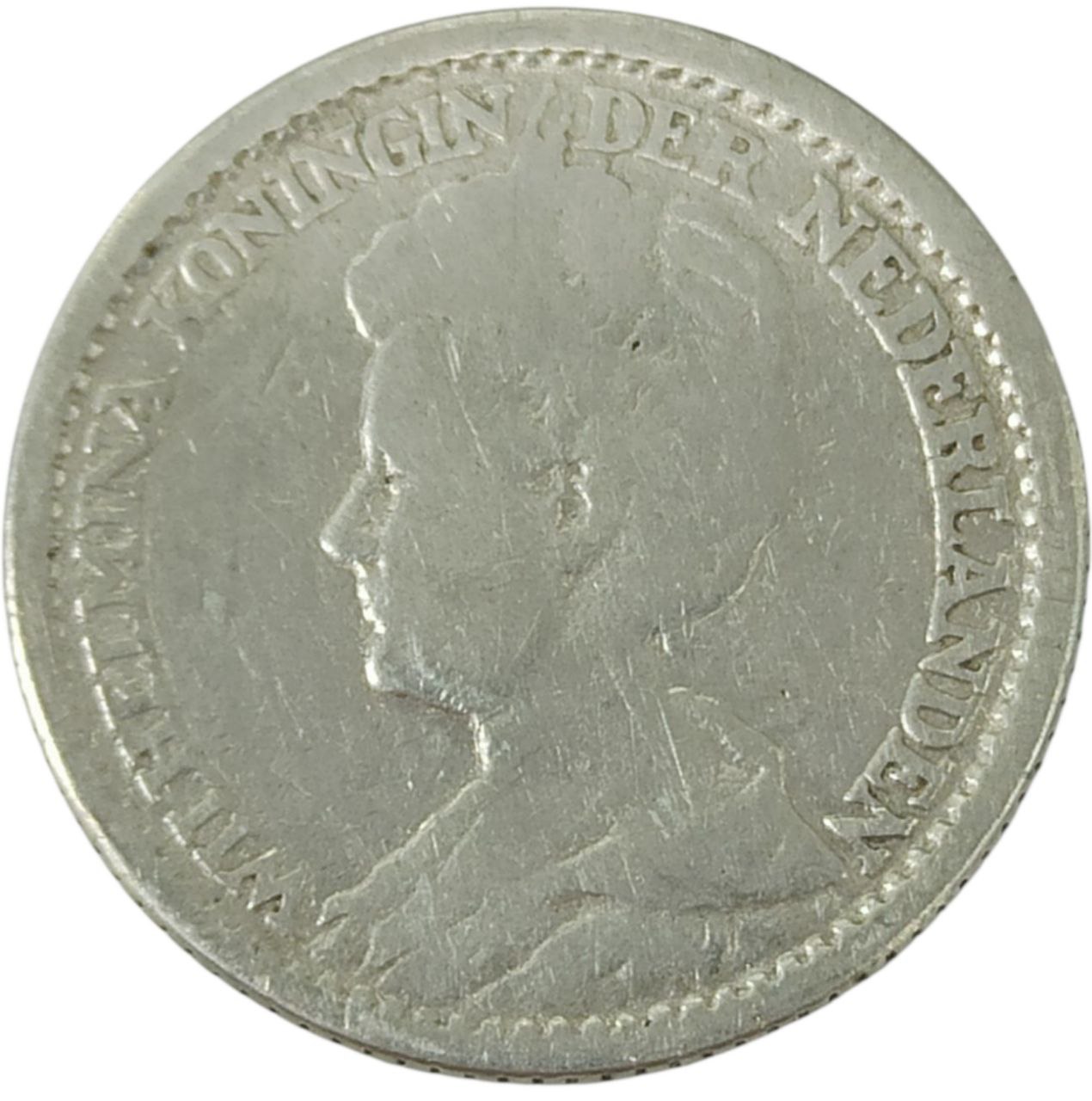 9afd0c03-3a69-4c7d-9d11-fbe525e3b6f0 Коллекционная серебряная монета "25 центов" Нидерланды 3,58 г 1919 год — изображение 1