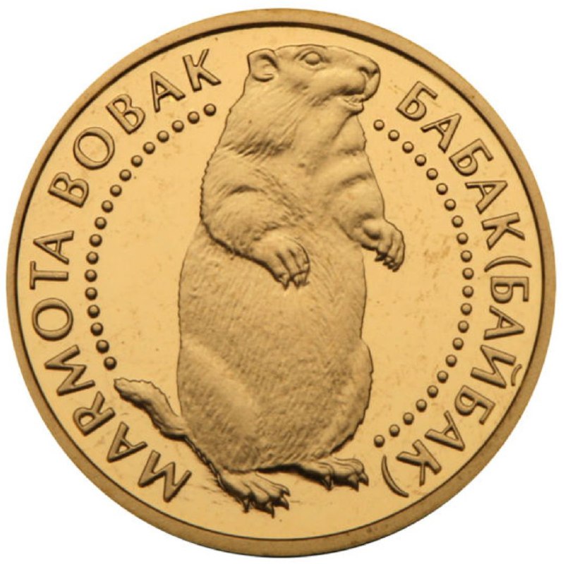 9e9bced6-8add-4cbe-848b-fa9f34dcf6d9 Колекційна золота монета "Байбак” 1,24 г 2007 рік - Зображення 1