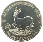 Коллекционная серебряная монета "The African Springbok - Спрингбок" 31,1 г 2012 год
