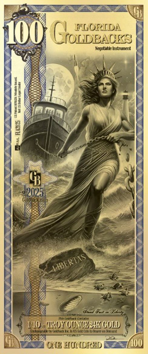 ce3e4fbb-a570-4647-a7d6-3805a907c420 Колекційна золота банкнота "100 Goldback - Aurum Gold Foil Note" - Зображення 1