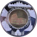 Коллекционная серебряно-золотая монета "Чудеса Мира - Колизей" 2007 год