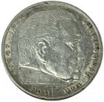 Коллекционная серебряная монета "5 марок" 13,88 г 1936-1939 годы