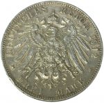 Колекційна срібна монета “3 марки” Фрідріх Август III 16,67 г 1908-1913 роки Саксонія - Зображення 2