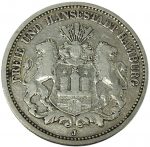 Колекційна срібна монета "2 марки" Гамбург 11,11 г 1876-1888 роки
