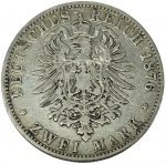 Колекційна срібна монета "2 марки" Гамбург 11,11 г 1876-1888 роки - Зображення 2