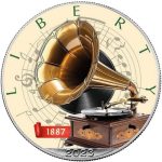 Колекційна срібна монета "Американський Орел Liberty - Грамофон" 31,1 г 2023 рік