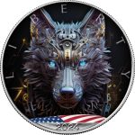 Колекційна срібна монета "Американський Орел Liberty - Cyber Wolf, Вовк" 31,1 г 2024 рік
