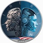 Колекційна срібна монета "Американський Орел Liberty - Людина чи штучний інтелект" 31,1 г 2023 рік