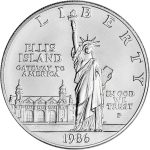 Коллекционная серебряная монета "Liberty - 100-летие Статуи Свободы" 26,73 г 1986 год