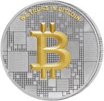 Колекційна срібна монета "Bitcoin - Біткоін" 21 г