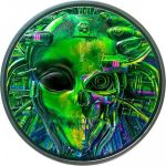 Коллекционная серебряная монета "Инопланетянин" 93,3 г 2021 год