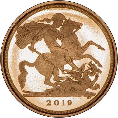 36b5a785-3fc6-4b65-befc-8626f2cb3393 Колекційна золота монета "1/4 Соверен" PROOF 1,99 г 2019 рік - Зображення 1