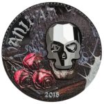 Коллекционная серебряная монета "Хрустальный череп" 31,1 г 2018 год