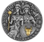 Коллекционная серебряная монета "Гера и Юнона" 62,2 г 2022 год