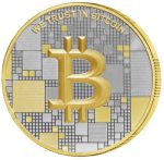 Колекційна срібна монета "Bitcoin - Біткоін" GILDED 21 г
