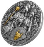 Коллекционная серебряная монета "Гера и Юнона" 62,2 г 2022 год — изображение 3