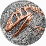 Колекційна срібна монета "Скелет динозавра - Раптор" 31,1 г 2019 рік