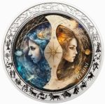 Колекційна срібна монета "Космічний зодіак - Близнюки" 31,1 г 2025 рік