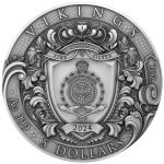 Коллекционная серебряная монета "Викинги" 62,2 г 2024 год — изображение 3