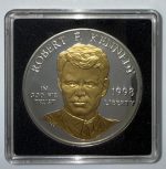 Колекційна срібна монета "Liberty - Роберт Кеннеді" GILDED 26,73 г 1998 рік