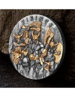 Коллекционная серебряная монета "Викинги" 62,2 г 2024 год — изображение 4