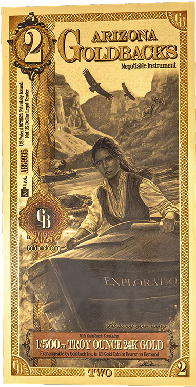 IMG_3562 Колекційна золота банкнота "2 Goldback - Aurum Gold Foil Note" Orange - Зображення 1