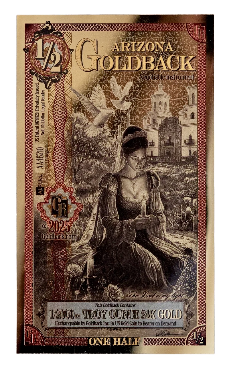 IMG_3565 Колекційна золота банкнота "1/2 Goldback - Aurum Gold Foil Note" Orange - Зображення 1