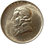 Колекційна срібна монета “2 шилінга - Франц Йозеф Гайдн" 12 г 1932 рік