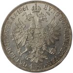 Колекційна срібна монета “1 флорин - Франц Йосиф І” 12,34 г 1857-1865 роки - Зображення 2