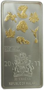 Колекційна срібна монета "WORLD COIN BAR COLLECTION - Спрингбок" 31,1 г 2011 рік - Зображення 3