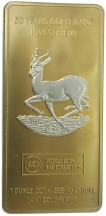 Колекційна срібна монета "WORLD COIN BAR COLLECTION - Спрингбок" 31,1 г 2011 рік