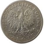 Колекційна срібна монета "2 злотих - Голова Полонії" 4,4 г 1932-1934 роки - Зображення 2