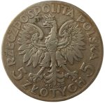 Колекційна срібна монета "5 злотих - Голова Полонії" 11 г 1932-1934 роки - Зображення 2