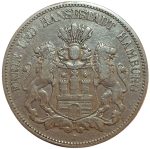 Колекційна срібна монета "5 марок" Гамбург 27,77 г 1875-1888 роки