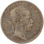 Коллекционная серебряная монета "1 форинт" 12,35 г 1870-1879 года