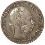 Коллекционная серебряная монета "1 форинт" 12,35 г 1882-1890 года