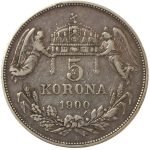 Колекційна срібна монета "5 крон" 24 г 1900-1909 роки - Зображення 2