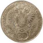 Колекційна срібна монета "20 крейцерів" 6,68 г 1806-1814 роки - Зображення 2