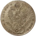 Колекційна срібна монета "20 крейцерів" 6,68 г 1781-1790 роки - Зображення 2
