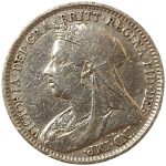 Колекційна срібна монета "3 пенса" 1,41 г 1893-1901 роки