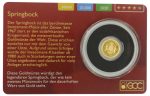 Колекційна золота монета "Спрингбок - Gold Coin Card" 0,5 г - Зображення 3