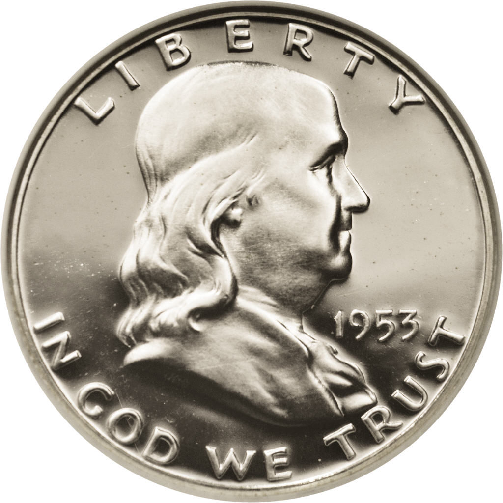 1359-original Колекційна срібна монета “½ Dollar – Half Dollar, Франклін” 12,5 г 1948-1963 роки - Зображення 1